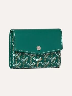 Goyard Saint-Gabriel Green Chevron Compact Trifold Wallet